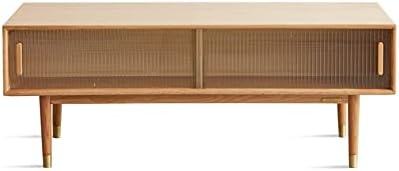 WAYSHOME ローテーブル センターテーブル 100%無垢材 木製 リビングテーブル テレビボード 引き出し付き置き台 天然木(100*52*45
