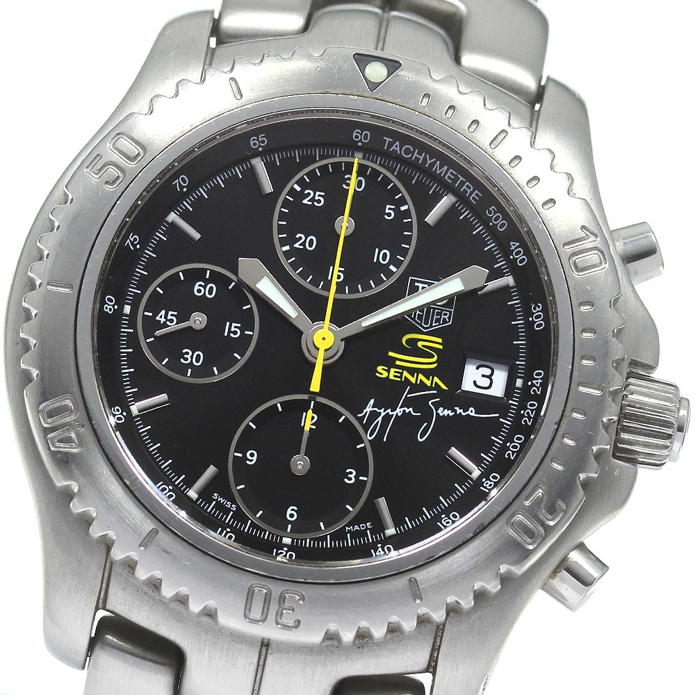 タグホイヤー TAG HEUER CT2115 リンク アイルトン・セナ限定モデル クロノグラフ 自動巻き メンズ _829143【中古】