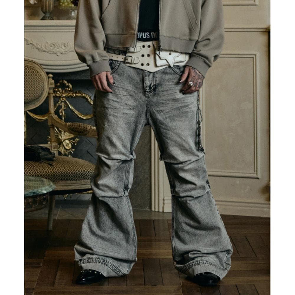 OPUS0012 Op 09 DONS FLARE PANTS LIGHT GRAY OP4A2D6010LGY