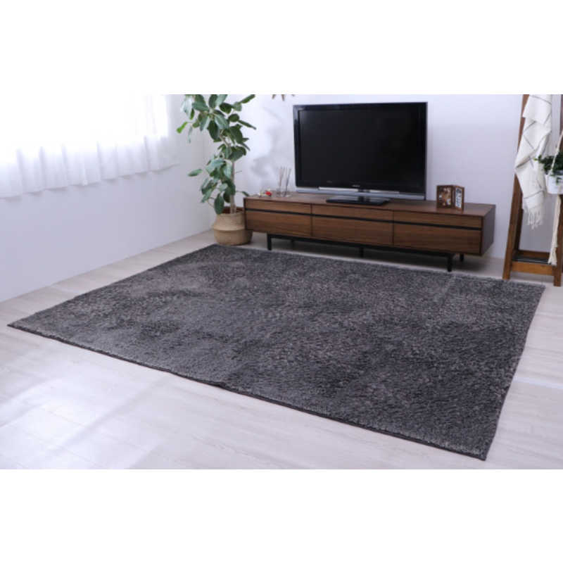 イケヒコ　洗える制菌シャギーラグ ルフォン (約130×185cm/グレー)