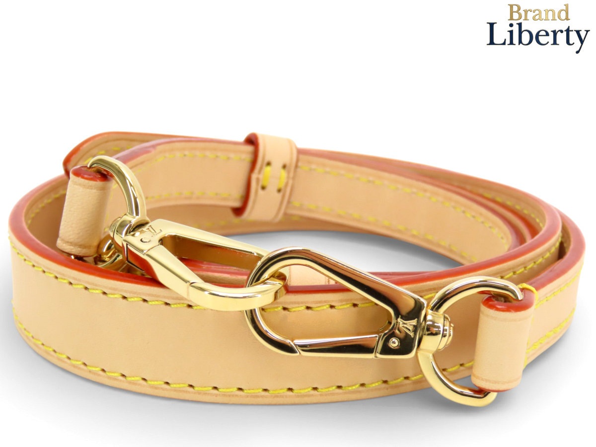 新品同様ルイヴィトンLOUISVUITTONヌメ革ショルダーストラップ調整可能付属品ナチュラルゴールド金具カーフレザー