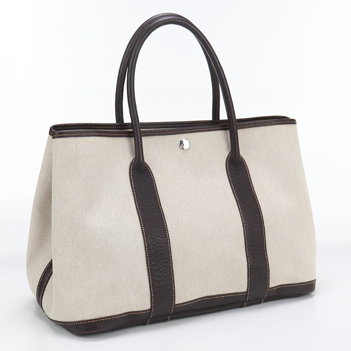 ガーデンパーティPM HE82033 トートバッグ/ガーデンパーティPM/レザー I刻印 ベージュ【中古】 レディース