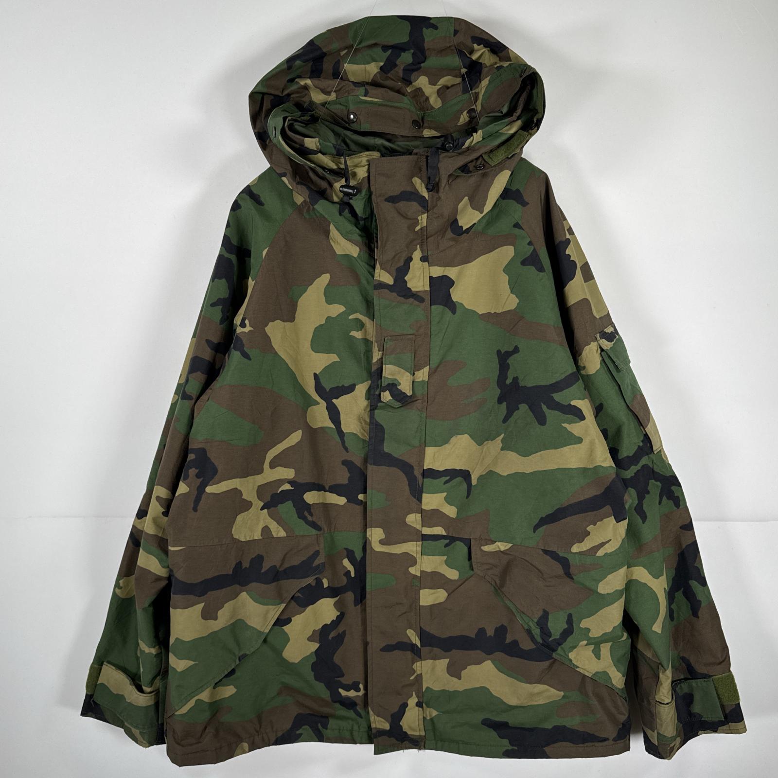 古着 ミリタリージャケット ECWCS GORE-TEX ウッドランドカモ ゴアテックスパーカー 米軍 実物 カモフラ 迷彩 Xlarge long メンズ