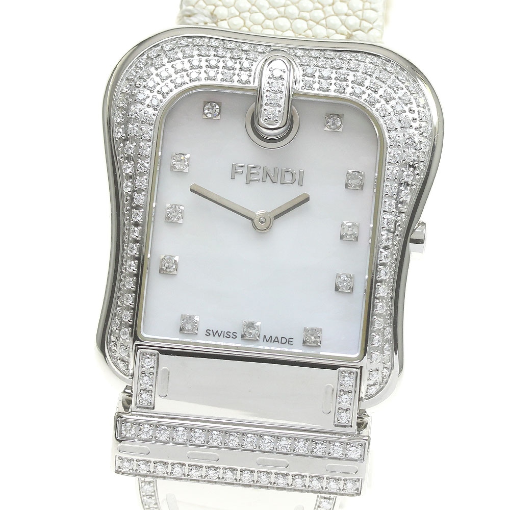 フェンディ FENDI 3800G ビーフェンディ 11P ダイヤベゼル クォーツ メンズ 保証書付き_834506【中古】
