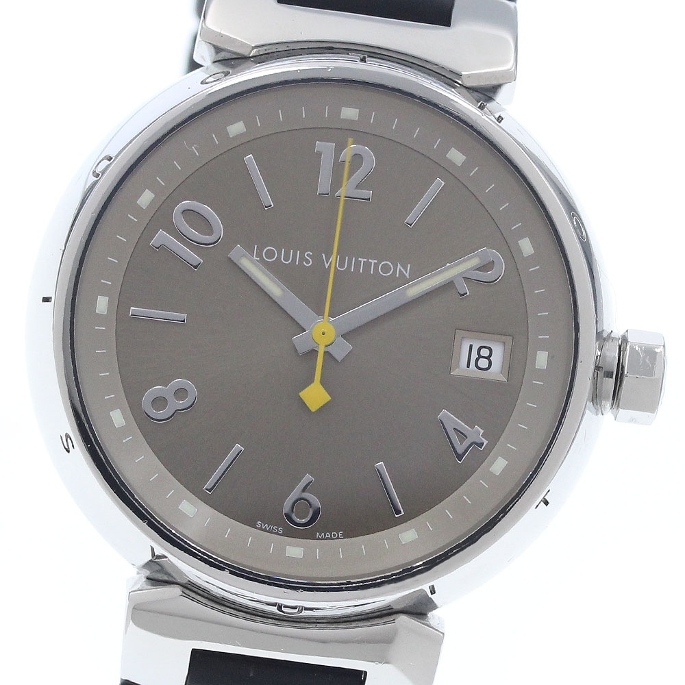 ルイ・ヴィトン LOUIS VUITTON Q1312 タンブール デイト クォーツ ボーイズ 箱付き_959373【中古】