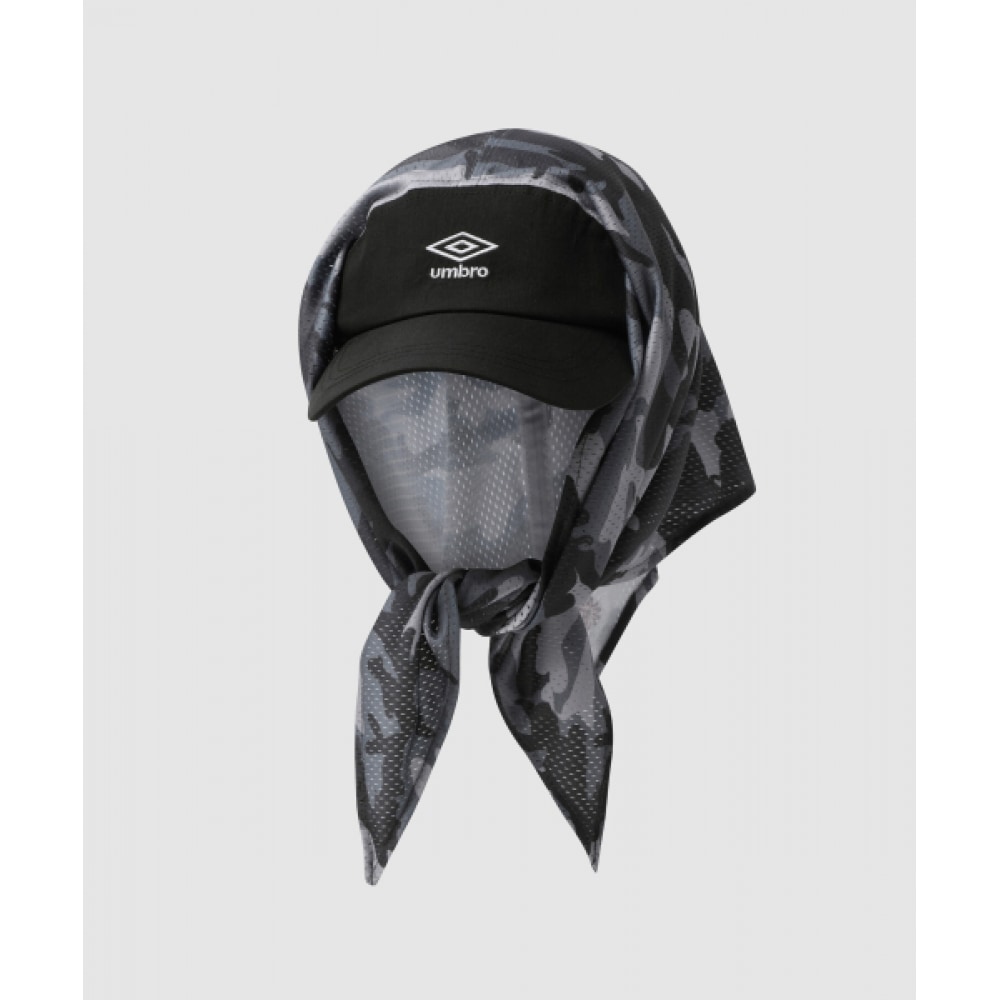 アンブロパターンスカーフサンキャップブラックカモ UR222CCP63