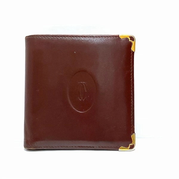 カルティエ Cartier マストライン ボルドー 財布 2つ折り財布 ユニセックス 【中古】