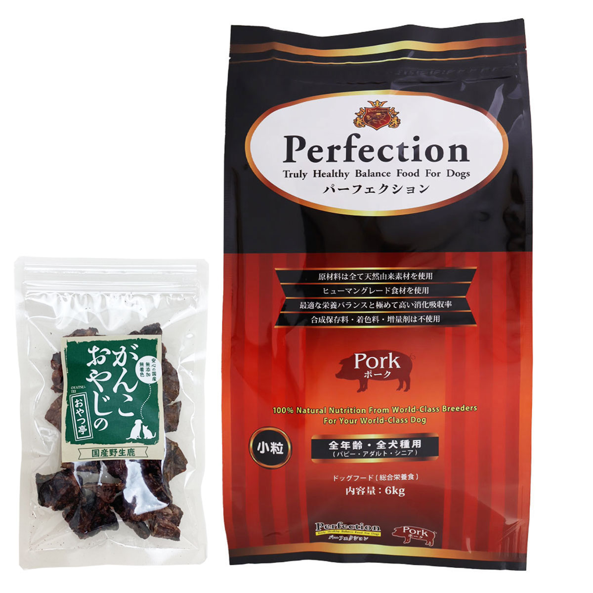 パーフェクション ドッグフード ポーク 小粒 6kg【国産鹿ラング15g付き】