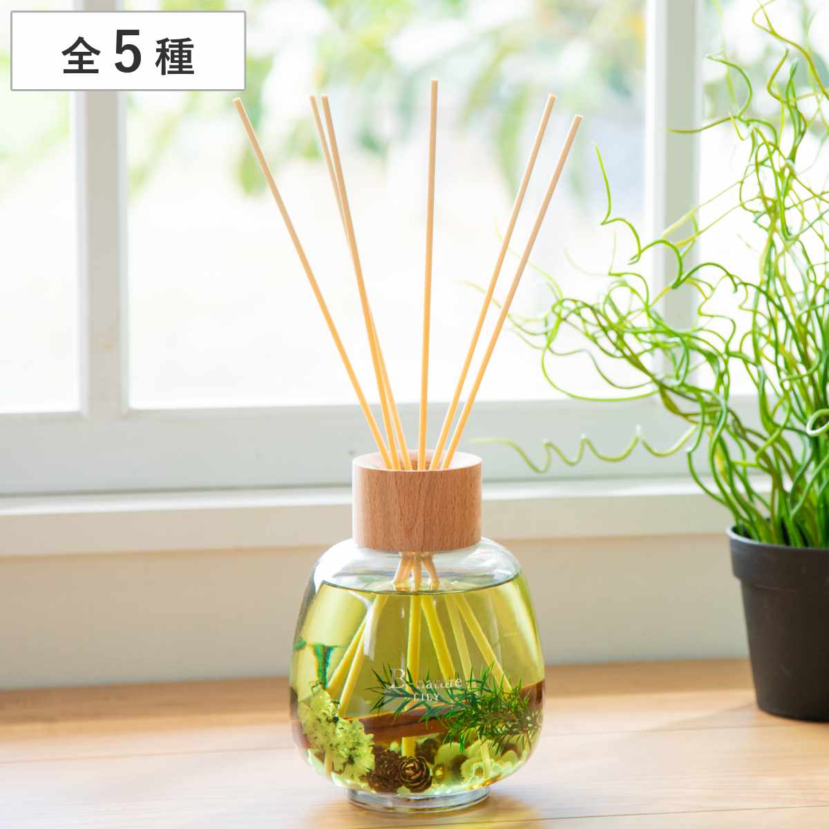 リードディフューザー B-nature ビーネイチャー 530ml ディフューザー アロマディフューザー ガラス 芳香剤 箱入り スティック ハーバリウム ルームフレグランス アロマ