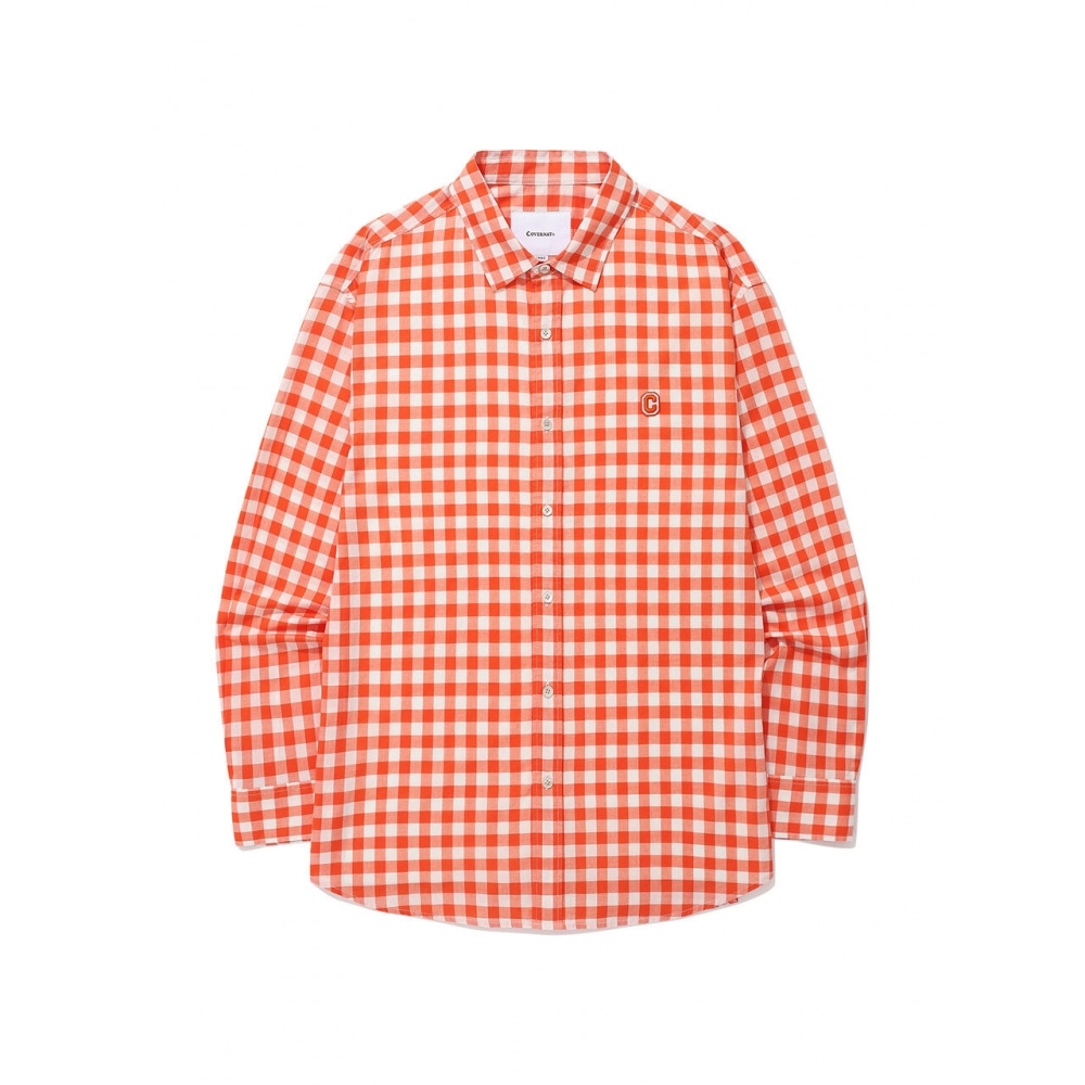 コバーナット 24SS ギンガムチェックシャツサーモン