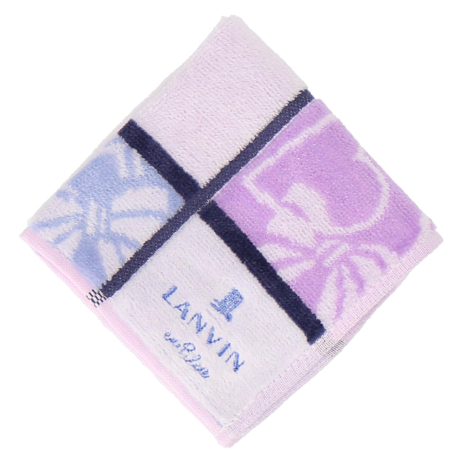 [ランバンオンブルー] レディースタオルハンカチ 17405001 ハンカチ 女性 ハート リボン 17405001C ライラック 約横20cm×縦20cm