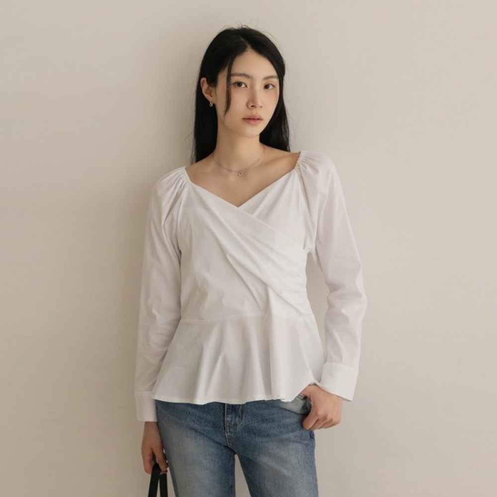 [ELYSIA] ステンレスラップシャーリングフレアブラウス