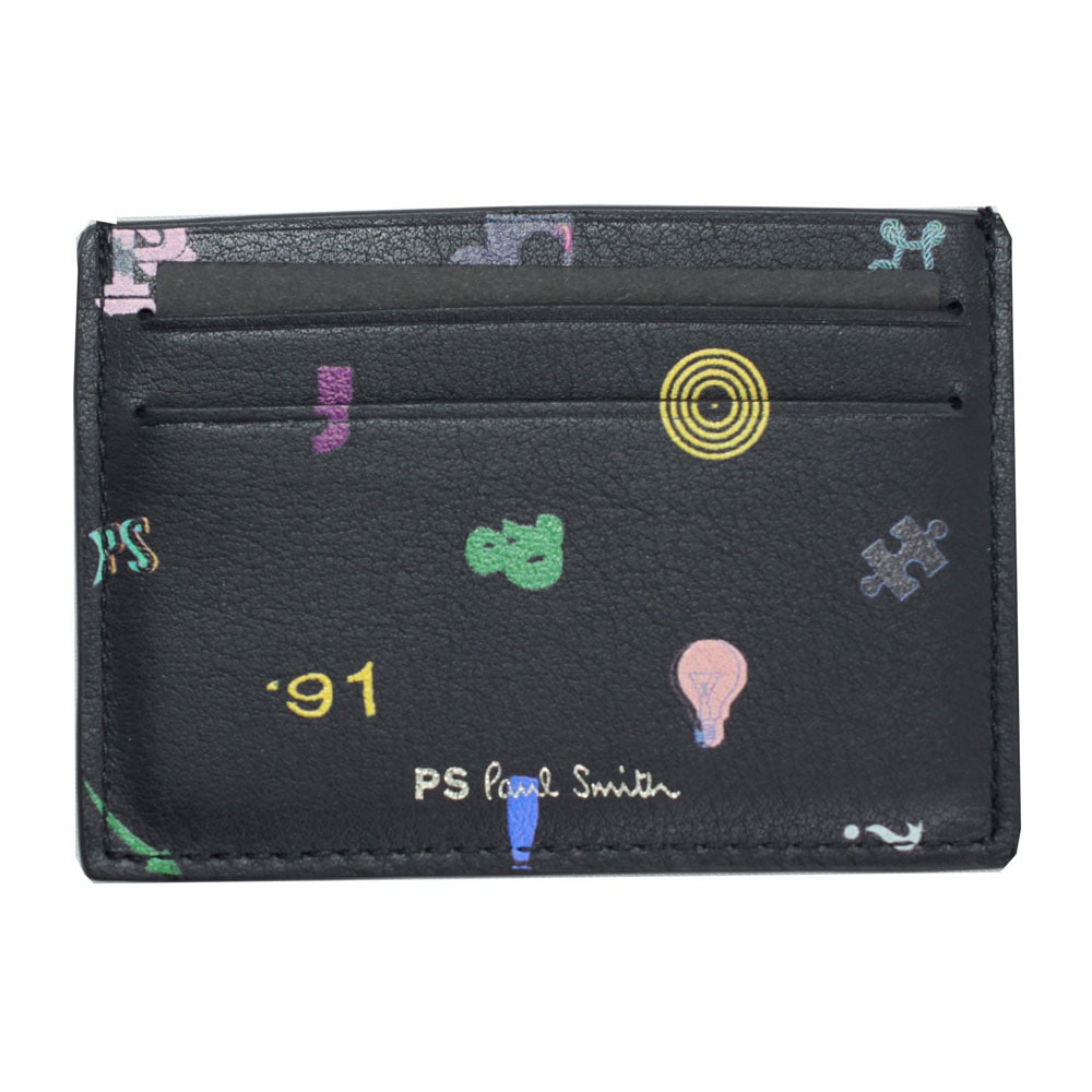 カードケース シンボルロゴ プリント レザー ブラック/マルチカラー M2A 7024 HGRAPH