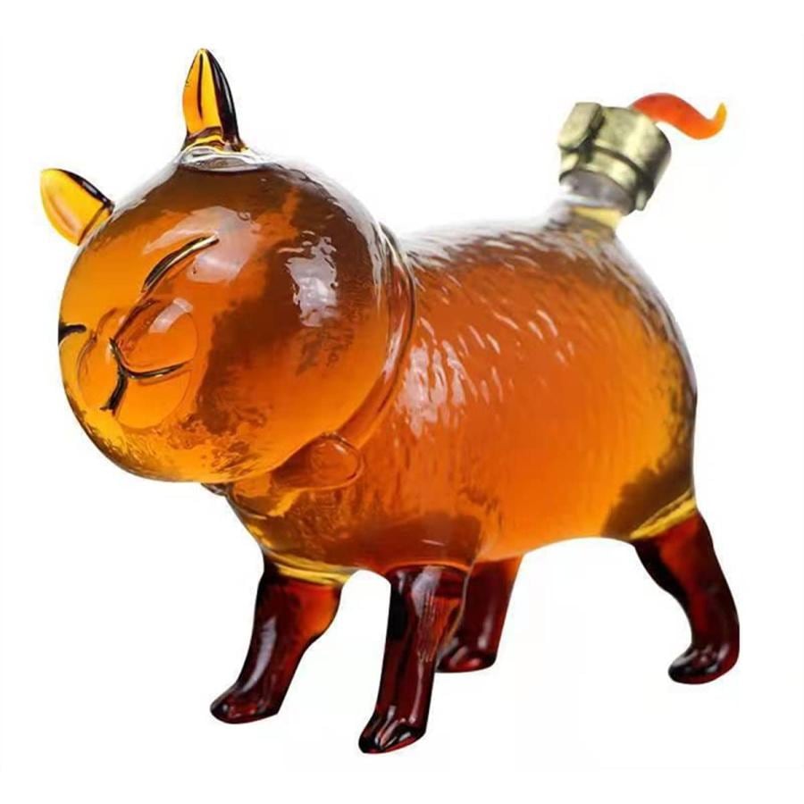 ウイスキーデキャンターウイスキーデカンタ750ML酒デキャンター 鉛フリーガラスキャットウイスキーボトルウイスキーボトル ワインデカンタアルコール用デカンタ