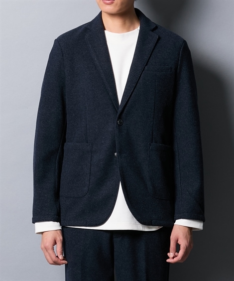 ダウンジャケット ２ＷＡＹストレッチ起毛ニット テーラードジャケット