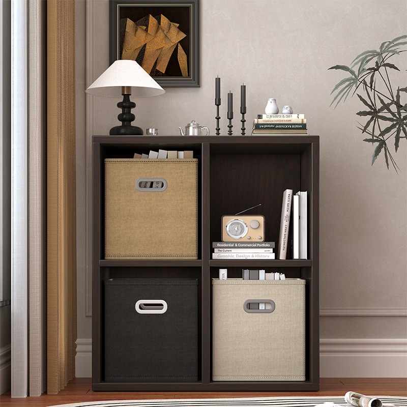 堅実な木材本棚床から壁への組み合わせ格子キャビネットリビングルームと幼稚園ストレージストレージ低い家庭用本棚