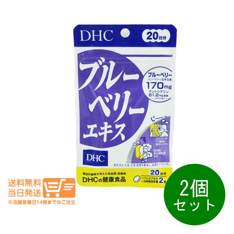 2個セット ブルーベリーエキス 20日分 40粒 サプリメント 健康食品 定形郵便発送
