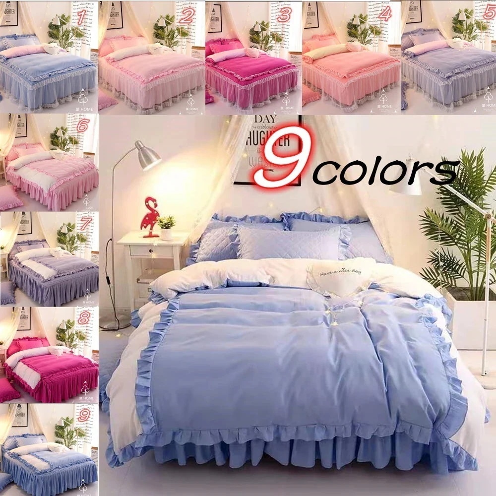 ベッド用品ベッドの上で4つのセット綿のシーツヨーロッパ風のベッド用品王女のベッドのスカートの4つのセット3つのセットかわいい布団カバー 5,365円