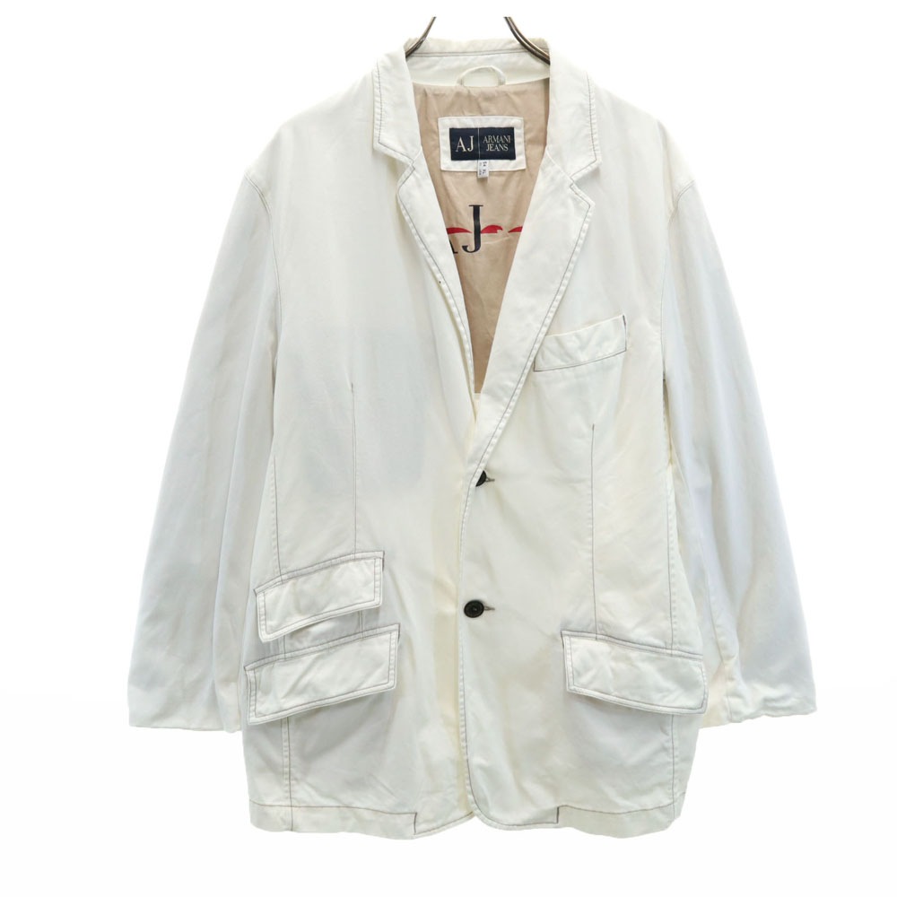 アルマーニジーンズ アンコン ジャケット XL ホワイト ARMANI JEANS テーラード ブレザー メンズ