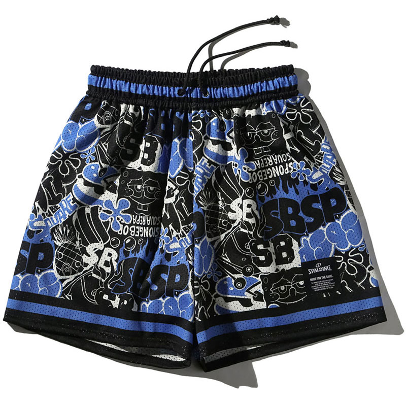 ジャージーショーツ スポンジ・ボブ グラフィティ バスケットボール プラクティスパンツ (smp25156s-5000)