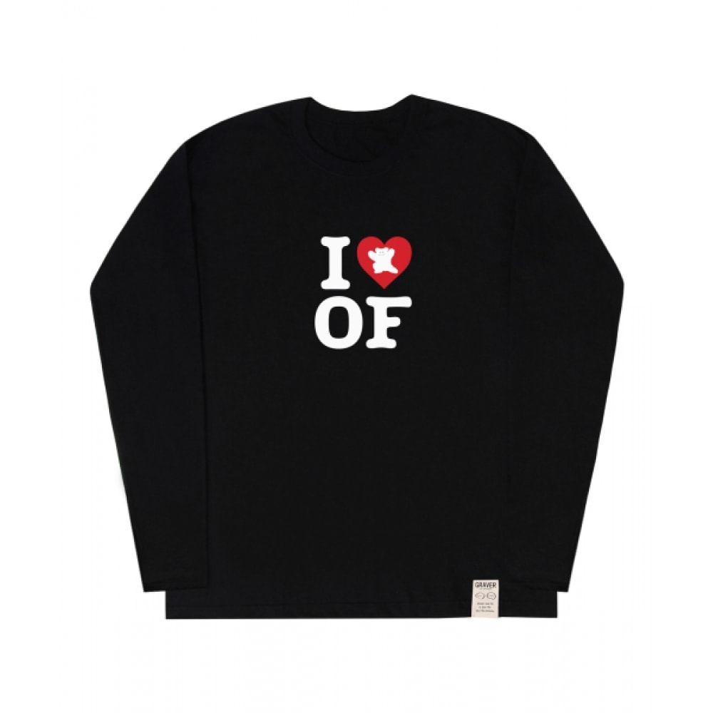 GRAVER [ユニセックス] アイラブベアロングスリーブTシャツ_ブラック
