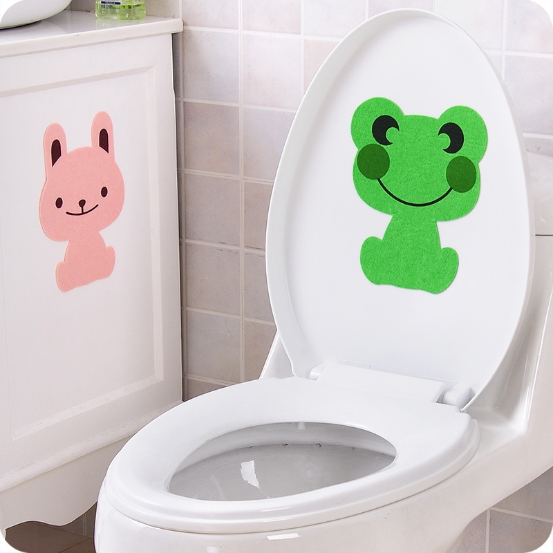 【即日発送】 A1944漫画の動物の浴室トイレステッカー厚いフェルトトイレトイレ消臭ステッカー消臭ペーストパッド トイレマット