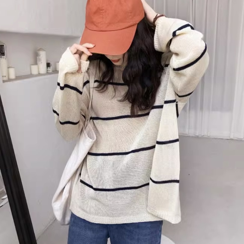 トップス デート モテアイテム ニットソー ボーダー柄 Uネック 長袖 大人可愛い きれいめ 上品 おしゃれ かっこいい 大人可愛い ラブリー キュート ガーリー クール モード系 セクシー