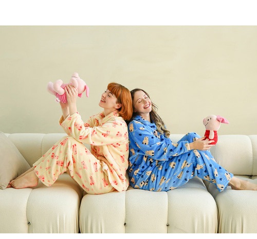 ROMANE 公式取扱店 DONATDONAT もこもこ パジャマセット 2Color パジャマ レディース 冬