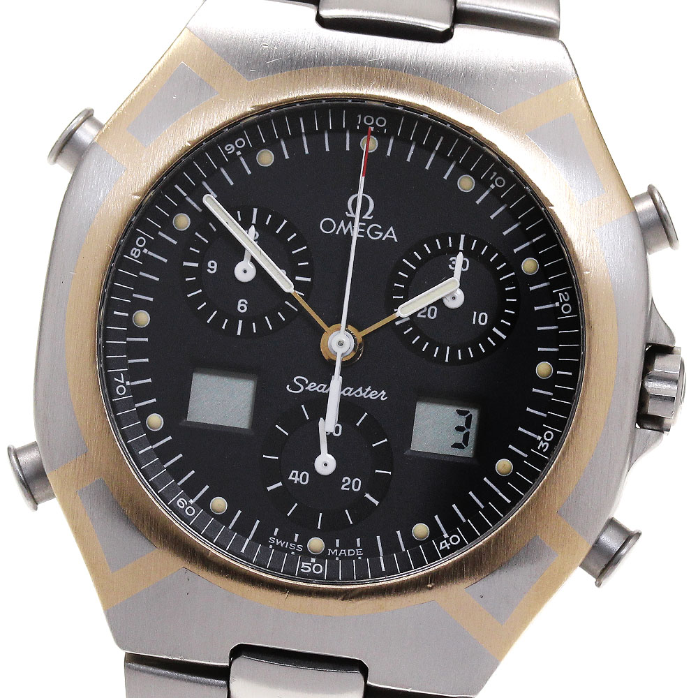 オメガ OMEGA シーマスター ポラリス クロノグラフ クォーツ メンズ_839652【中古】
