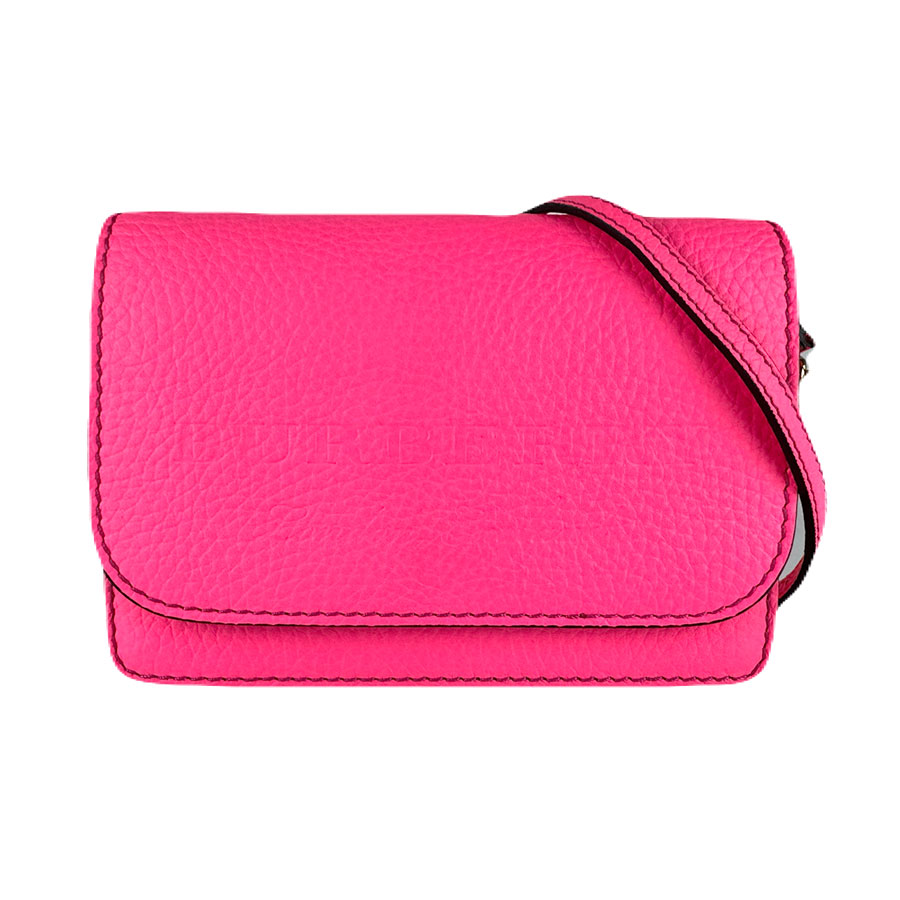 バーバリー BURBERRY 斜め掛けショルダーバッグ チェーンウォレット レザー ネオンピンク ゴールド レディース z8505