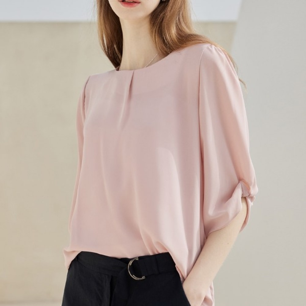 (リアーナニューヨーク) ツイストスリーブシフォンブラウス RSEQBL020