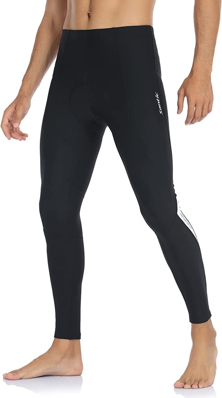 メンズ サイクルパンツ サイクリングタイツ 裏起毛 レーサーパンツ サイクリングパンツ パッド付き(ブラック, M)