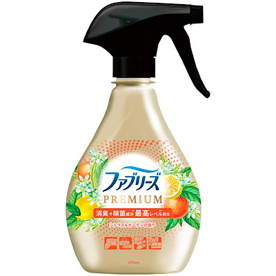他サイト： P&G ファブリーズ 布用 W除菌+消臭 プレミアム シトラス&ガーデン 本体 消臭スプレー 370mlの商品画像
