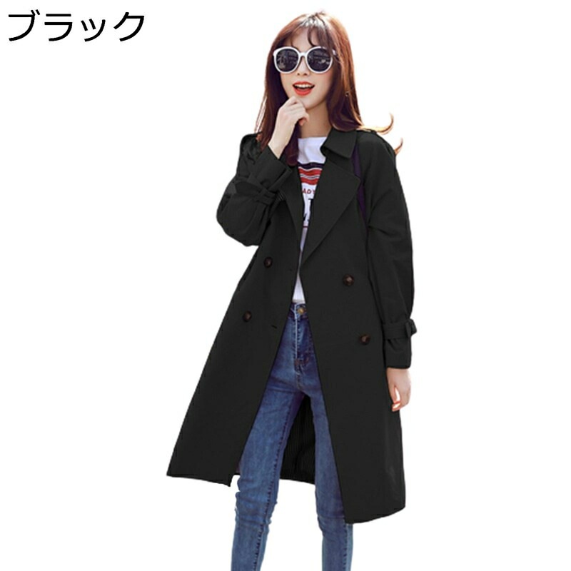 スプリングコート レディース トレンチコート ハーフコート ベルト付き aライン アウター 長袖 ジャケット シンプル 無地 カジュアル 女性 カーディガン 通勤 春 秋 きれいめ かわいい 着痩せ