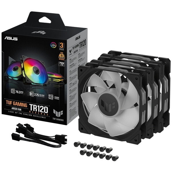 TUFGAMINGTR120FAN ARGB RE BK3IN1 ブラック ケースファン