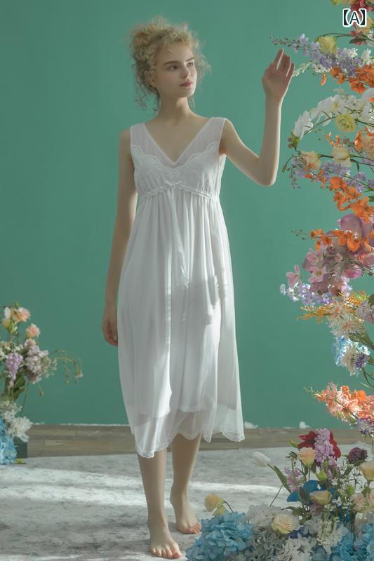 ネグリジェ パジャマ 宮殿風 レディース フリル シフォン ワンピース ガウン ロングドレス ローブ ノースリーブ 細見え 上品 ゆるかわ ルーム ナイト ホームウェア お家 デート お泊り マタニテ