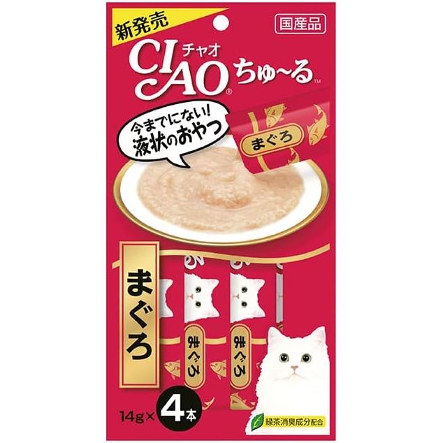 （まとめ買い）CIAO ちゅる まぐろ 14gx4本 SC-71 猫用おやつ [x24]