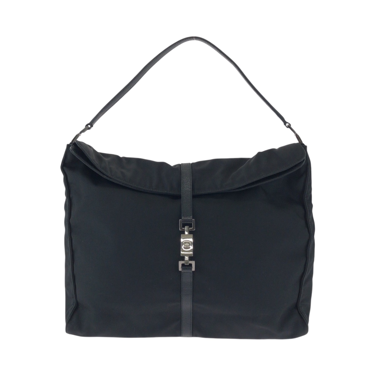 美品 ジャッキー ブラック 黒 シルバー金具 GGキャンバス 001 3348 ワンショルダーバッグ ハンドバッグ レディース 501844