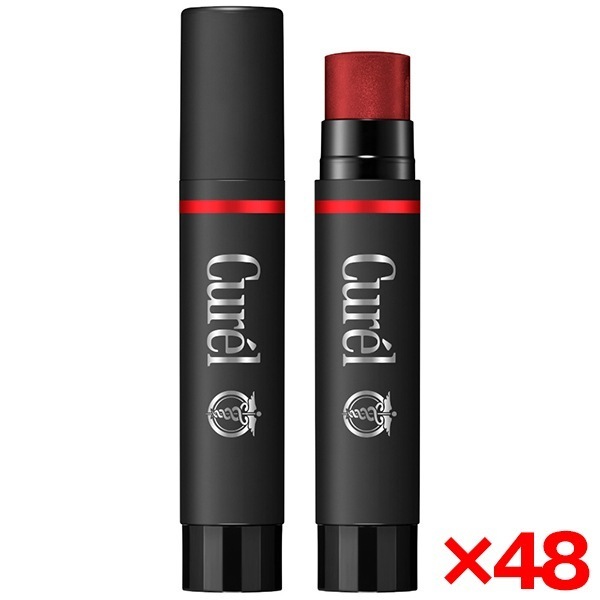48個セット キュレル リップケアクリーム美発色 レッド