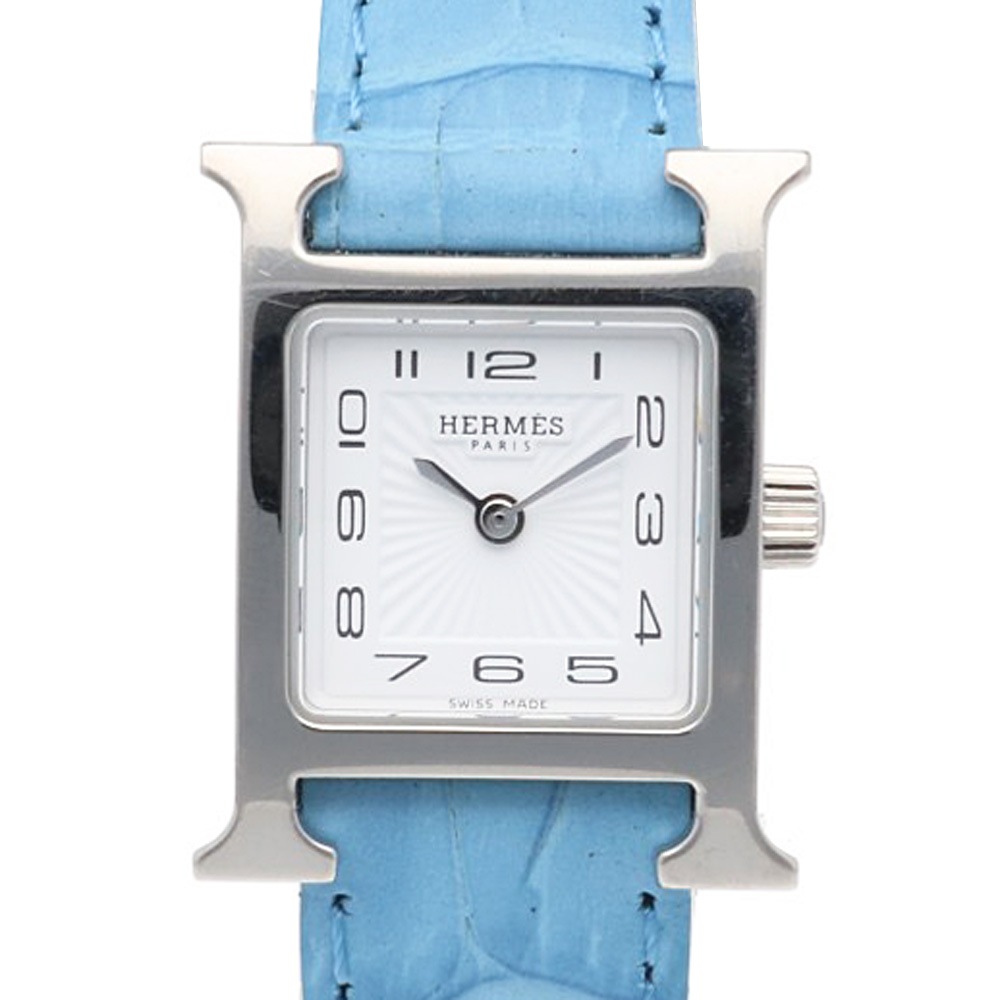 エルメス Hウォッチミニ 腕時計 ステンレススチール HH1.110/037883WW00 クオーツ 1年保証 HERMES 中古
