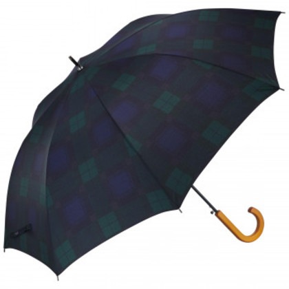 Waterfront ベーシックジャンプ木手 長傘 65cm ブラックウォッチ ディープグリーン ディープグリーン U165-1138DG1-B9