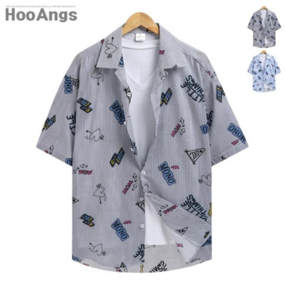 (Juans) オーバーフィットモノプリントショートスリーブシャツ SMST3247
