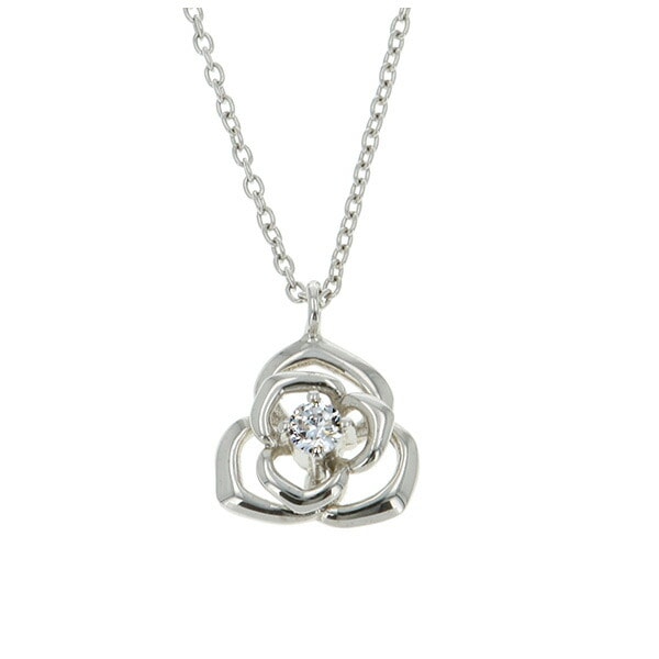 ネックレス レディース 国内正規品 アクセサリー ペンダント キュービックジルコニア プラチナコーティング 花 フラワー 薔薇 ローズ RBN032PTC 喜ばれるギフト
