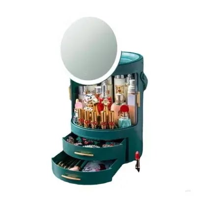 LEDミラーボディ卓上化粧品収納ケース大容量スキンケア化粧品ドレッサー棚化粧ケース