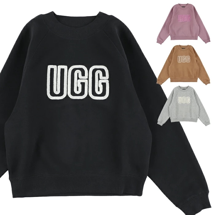 UGG スウェット レディース クルーネック ロゴ カジュアル トップス 長袖