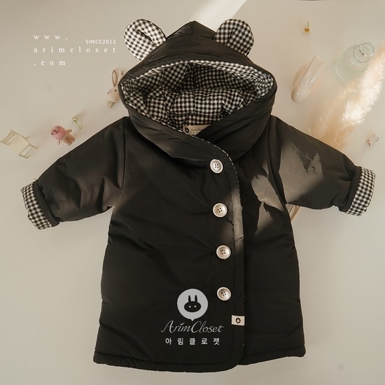 [arim closet]韓国人気ブランド ベビーキッズ 幼児ブラック ロングダウンコート6oz