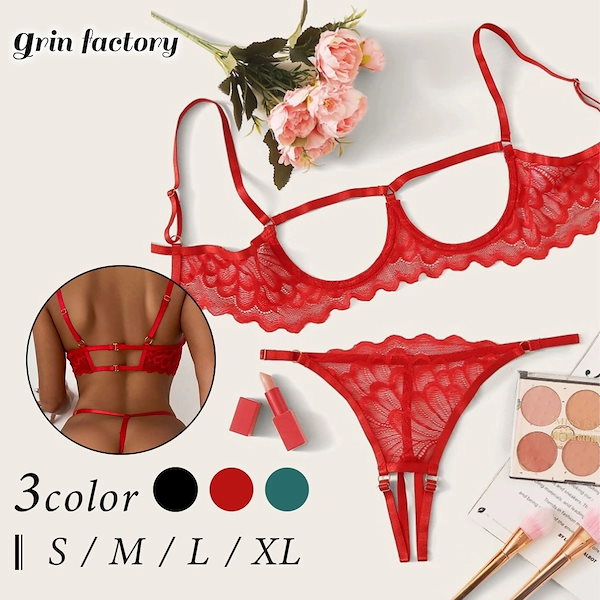 Qoo10] セクシーランジェリー オープンブラ オー