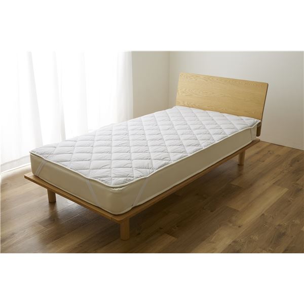 Sleep Niceday フランス産ウォッシャブルウール100%使用した ベッドパッド 日本製/消臭/吸湿 約幅240cm（F240） ライトグレー
