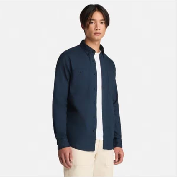 [Timberland] WINDHAM ブラッシュドツイル ネイビー シャツ A69RQ433