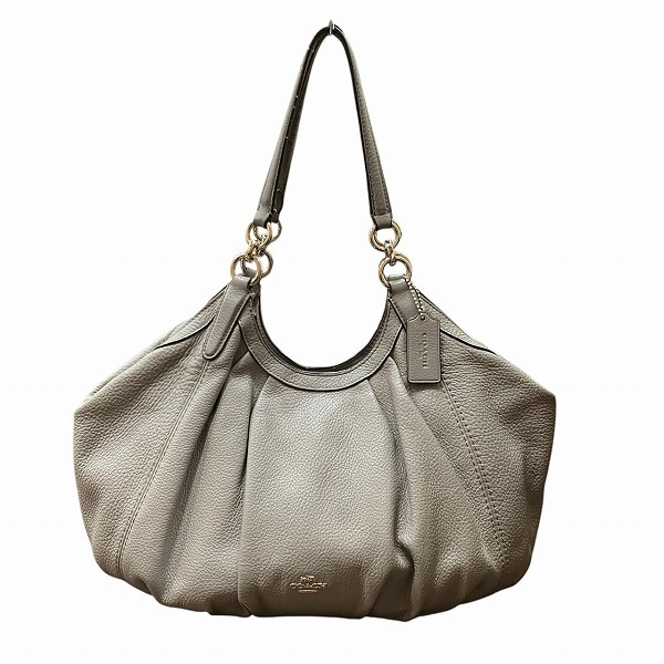 コーチ COACH F12155 グレー レザー バッグ ショルダーバッグ レディース【中古】